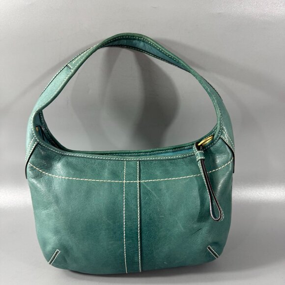 Vintage Coach # 10739 Small Ergo Hobo Teal Leather Handbag Blue Green - Picture 1 of 14